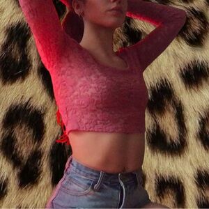 MOSSIMO Mesh Flower Top